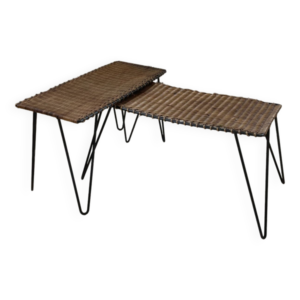 Duo de tables osier RaouDuo de tables osier Raoul Guysl Guys