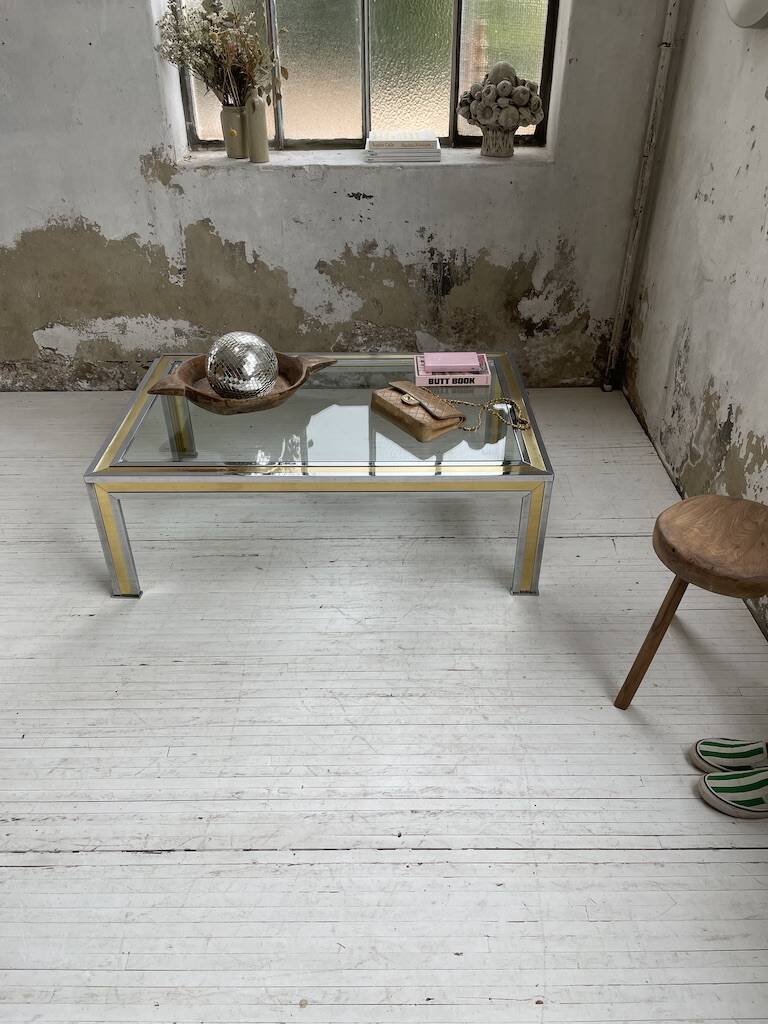 Romeo Rega chrome brass coffee table
