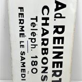 Reinert ad. charbons plaque émaillée ancienne