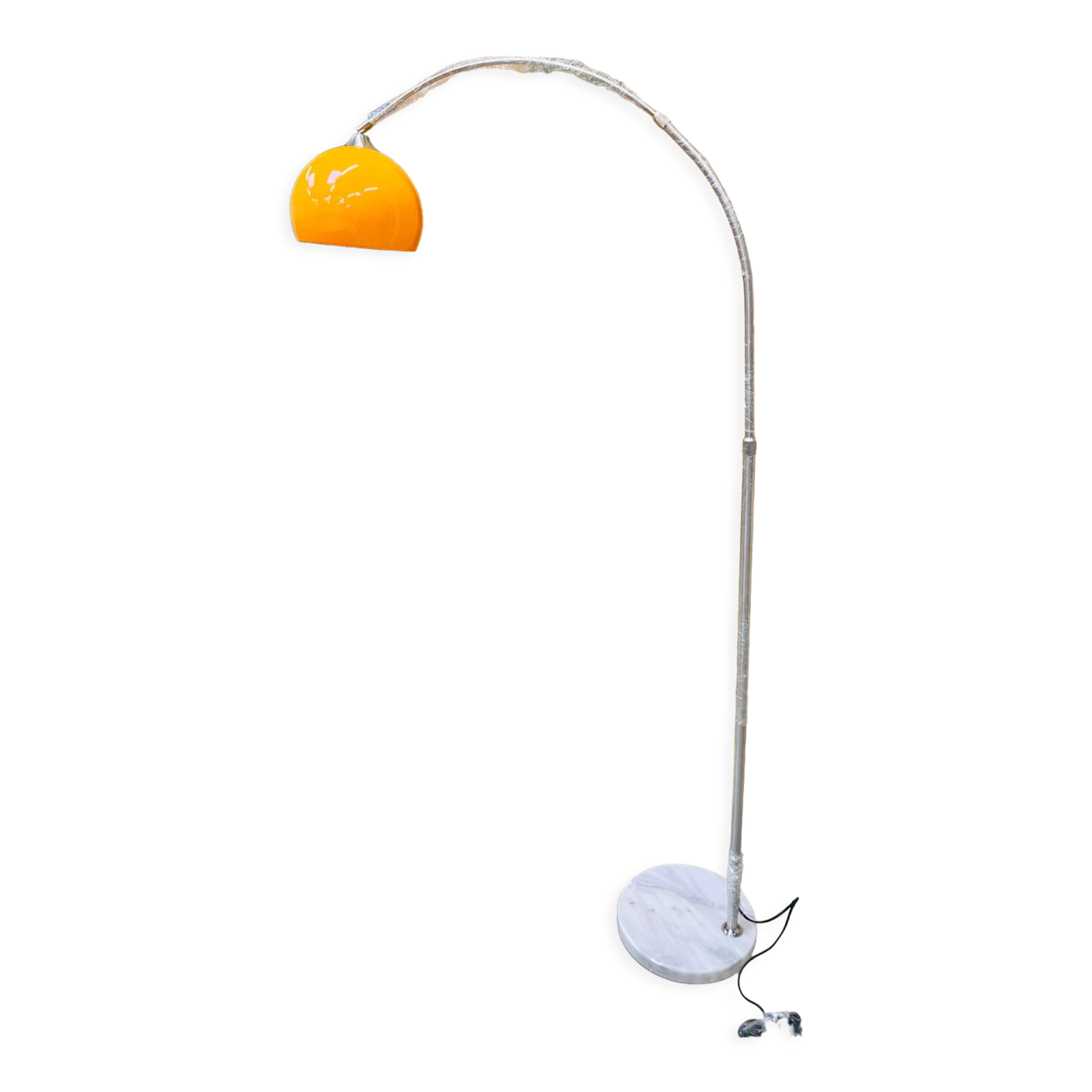 Orange round floor lamp
