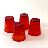 Set of 4 glasses, translucent oranges - vintage 1970