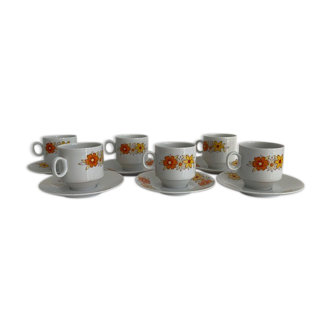 Set of 6 cups and under cups Winterling