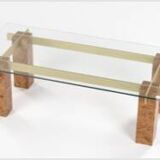 Coffee table with burl wood base