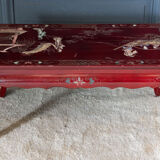 Lacquer coffee table 1960 China red background character decoration