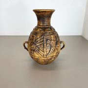 Fat lava pottery "maya tiki" vase by jasba ceramics, germany, 1970s