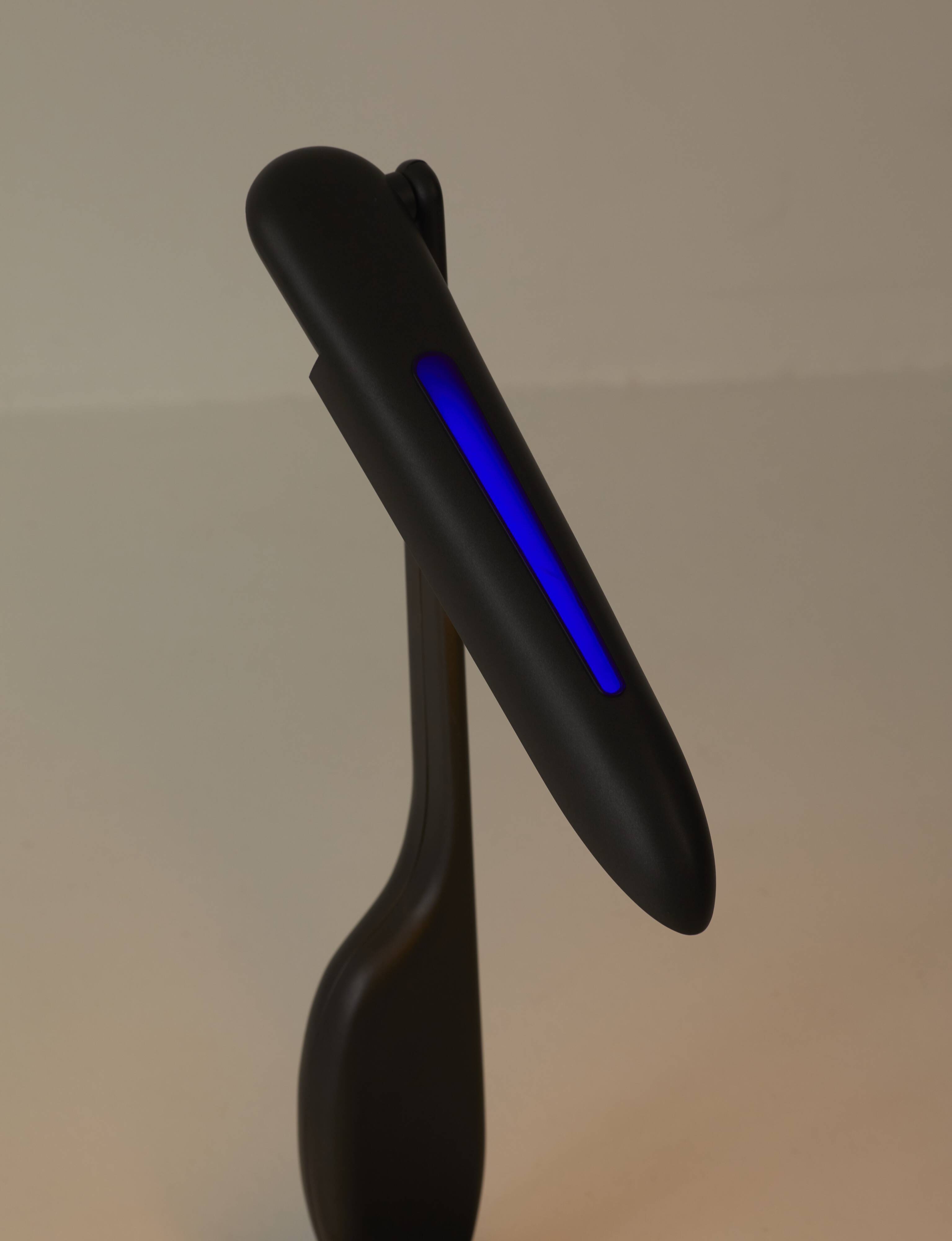 Black post-modern lamp by Philippe Michel, vintage design, Circa 1980