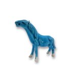3 turquoise & white horses – Porcelain