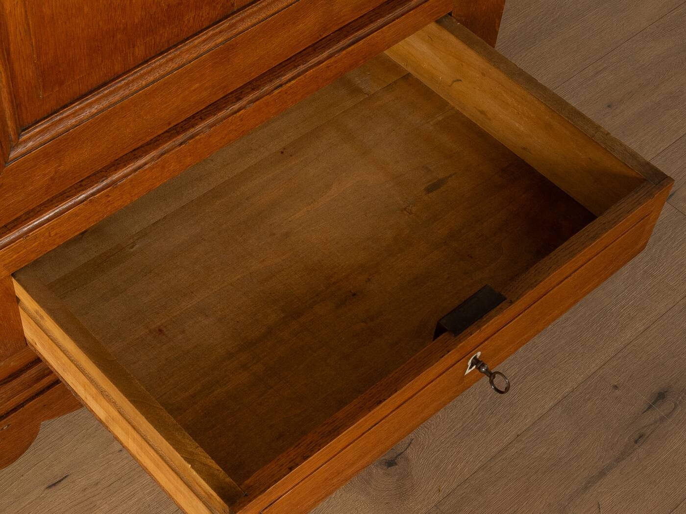 Classic antique wardrobe made of oak, pre-1900