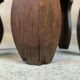 Vintage hexagonal side table in solid oak