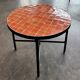 Table basse en zellige orange fabriquer au maroc