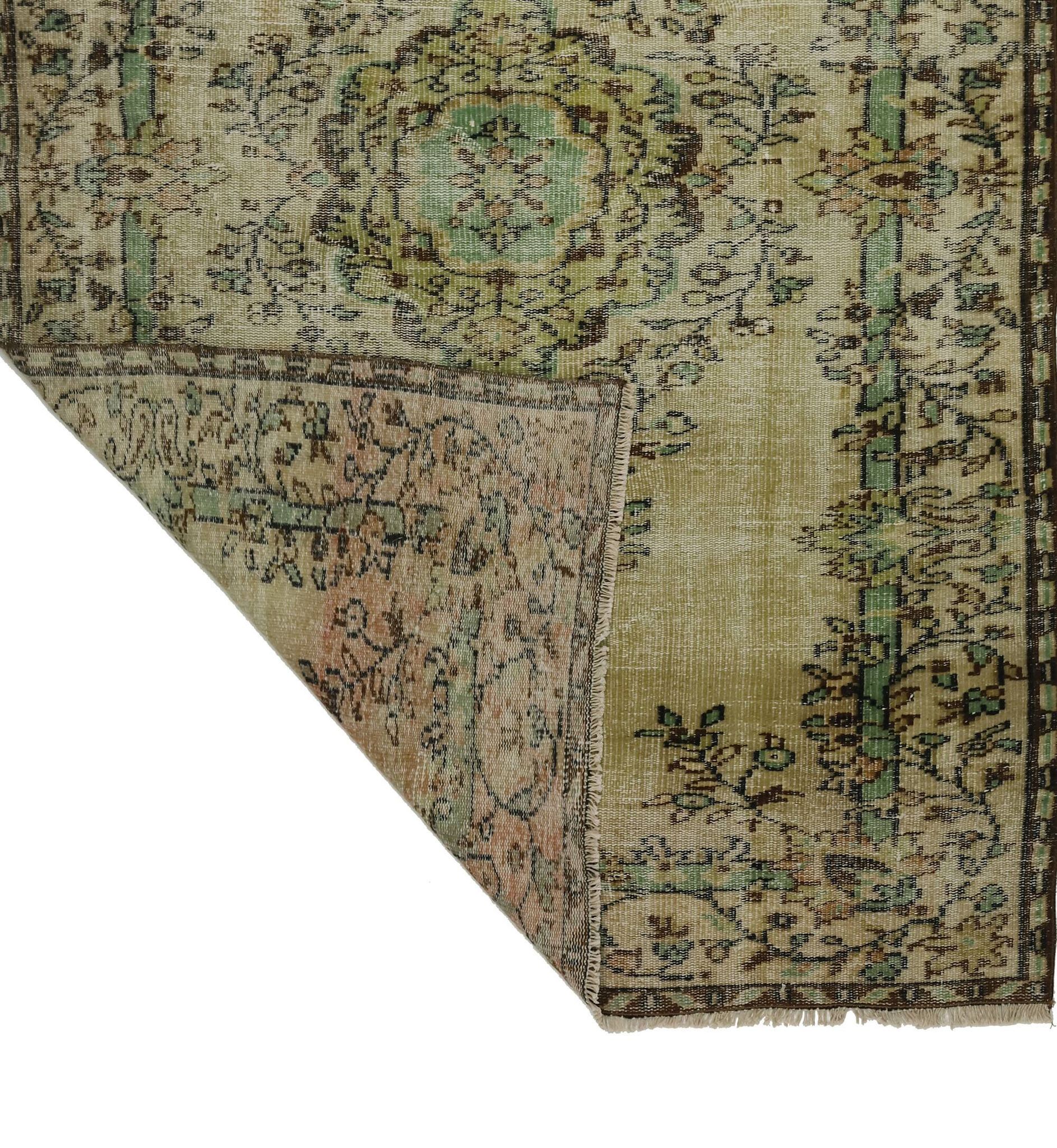 One-of-a-kind turkish handwoven vintage rug - rustic vintage charm 250x 157