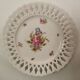 Set of 9 OPENWORK porcelain DESSERT PLATES hand painted in the style of SAXE