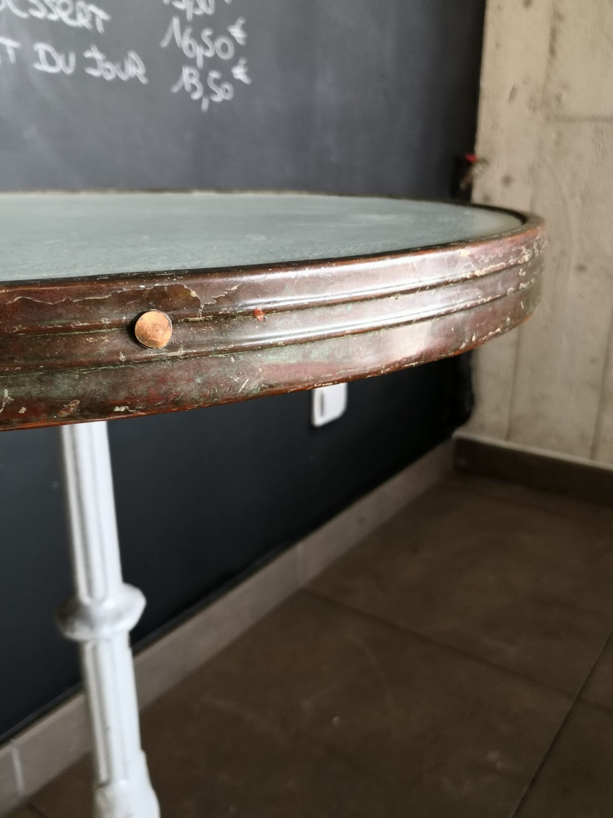 coffee table, vintage bistro pedestal table