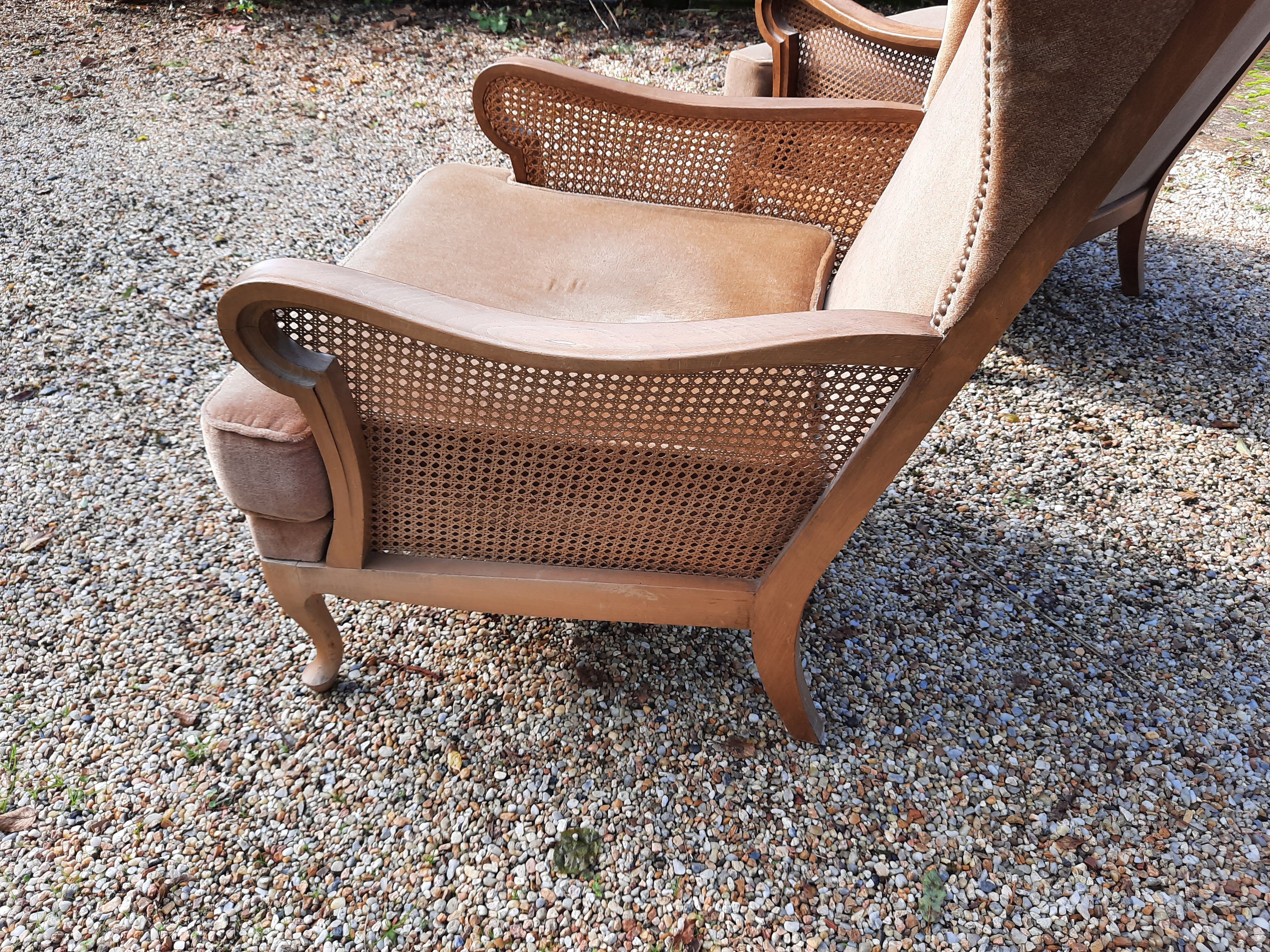 Set of 2 english canne chairs