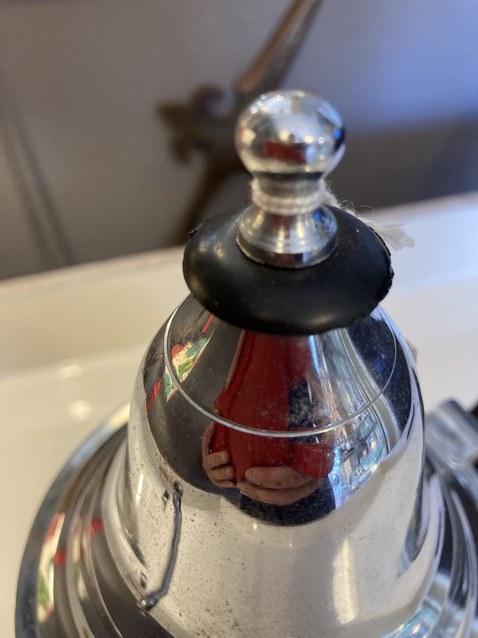 Chrome coffee maker teapot