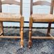 4 oak straw farmhouse chairs