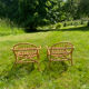 Pair of rattan armchairs