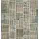 Handwoven oriental vintage 172 cm x 242 cm grey patchwork rug