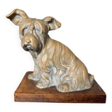 Terracotta dog signed R. Pollin