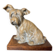 Terracotta dog signed R. Pollin