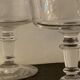 3 old champagne cups in blown and bubbled glass