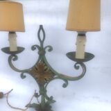 Lampe en fer forgé peint années 40