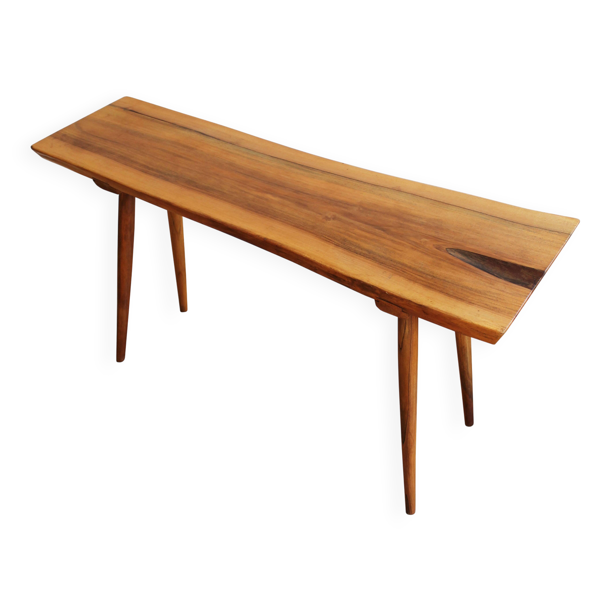 1960s Organic Solid Oak Side Table