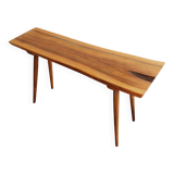 1960s Organic Solid Oak Side Table