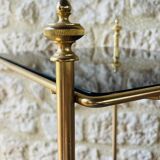 Vintage brass and glass side table circa 70's