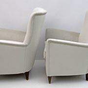 Pair of Gio Ponti Style Mid-Century Modern Italian Velvet Armchairs for Isa