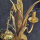 Hollywood Regency vintage gold palm chandelier 3 lights Hans Kögl style A666