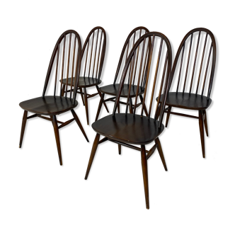 Ensemble de 5 chaises de salle à manger Quaker 365 de style scandinave vintage par Lucian Ercolani pour Ercol, années 1960