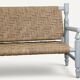Vintage bench in braided rope and painted wood, 1950s-60s.