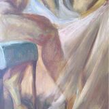 Portrait de femme, peinture à l'huile du XXe siècle