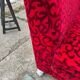 Red Fabric Monster Three-Seat Sofa with Rose Pattern from Bretz