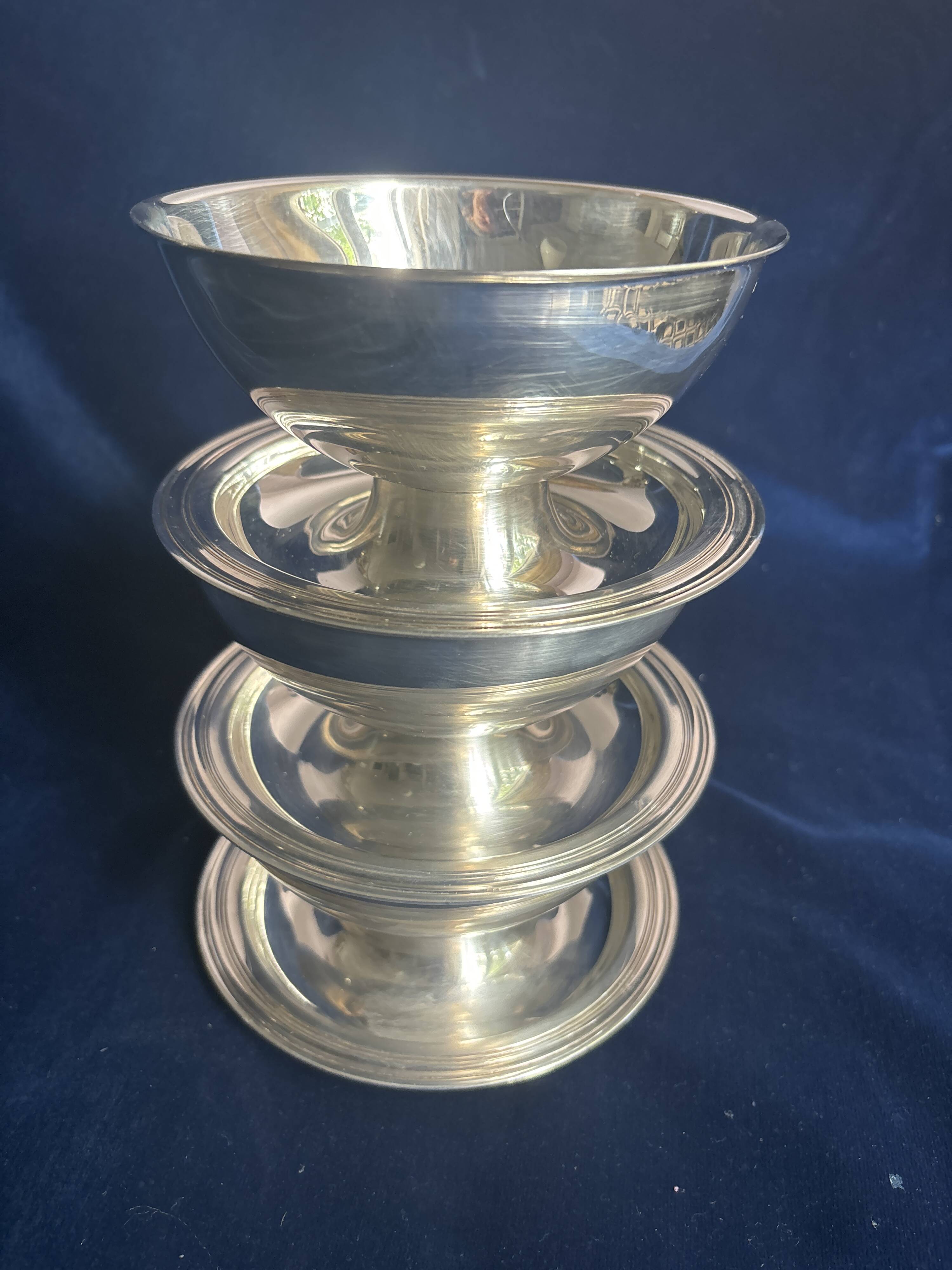 Set of 3 large Christofle silver-plated bowls