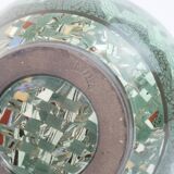 Grand vase en céramique terre-mêlée verte de Jean Gerbino Vallauris