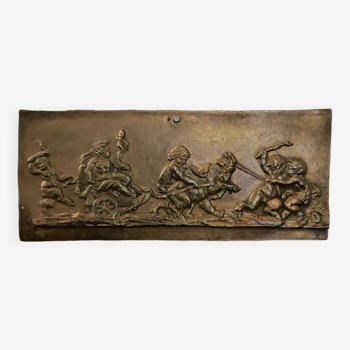 Bronze plaque decorated with loves in the Antique Napoleon III bas-relief