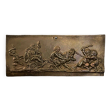 Bronze plaque decorated with loves in the Antique Napoleon III bas-relief