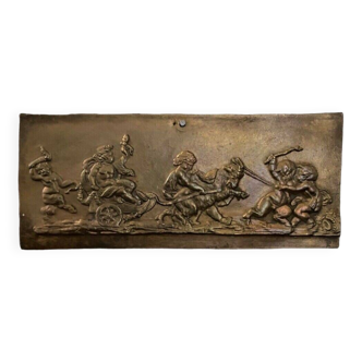 Bronze plaque decorated with loves in the Antique Napoleon III bas-relief