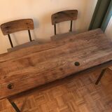 Bureau écolier ancien double