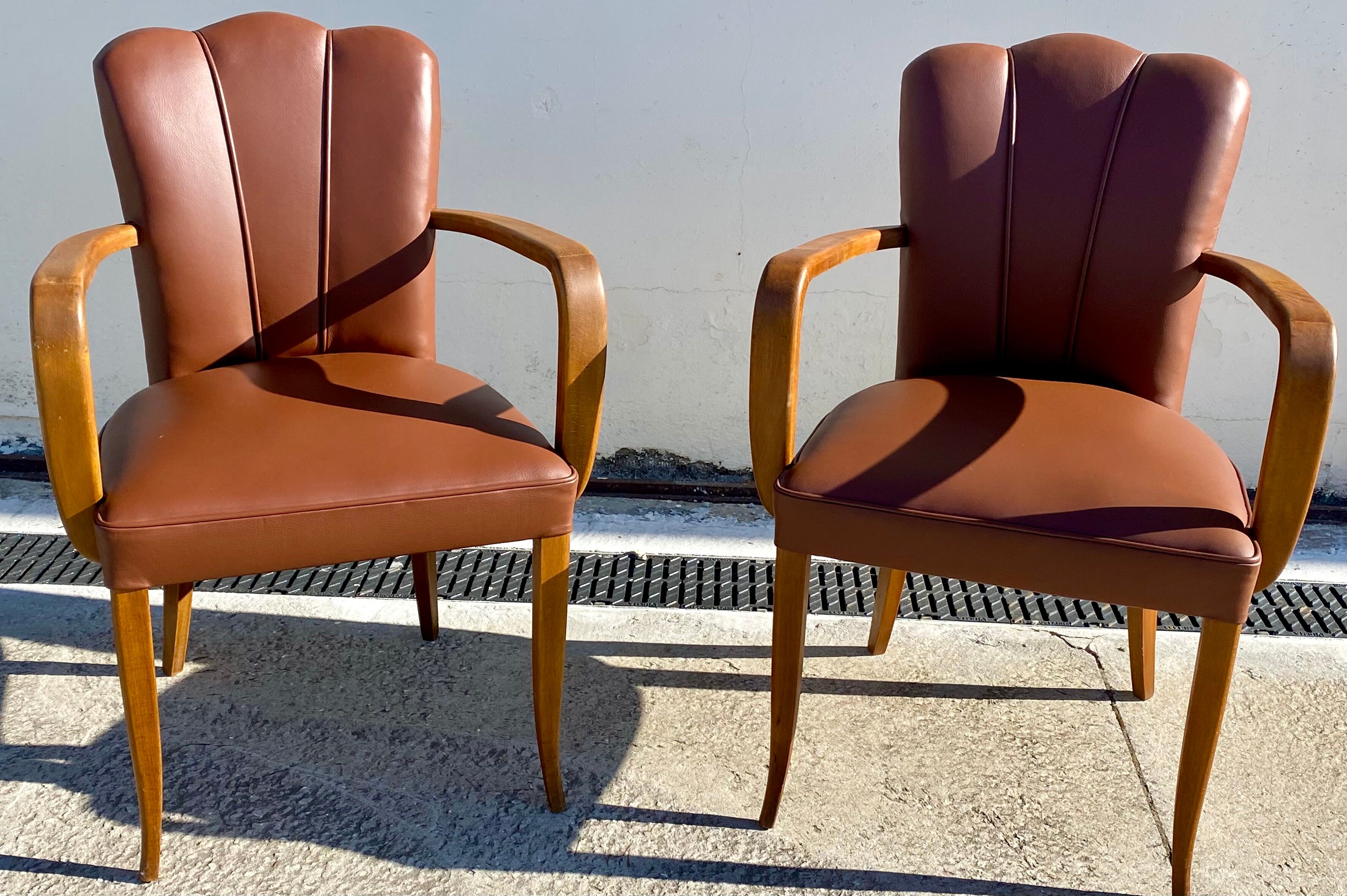 Pair of 50s bridge armchairs