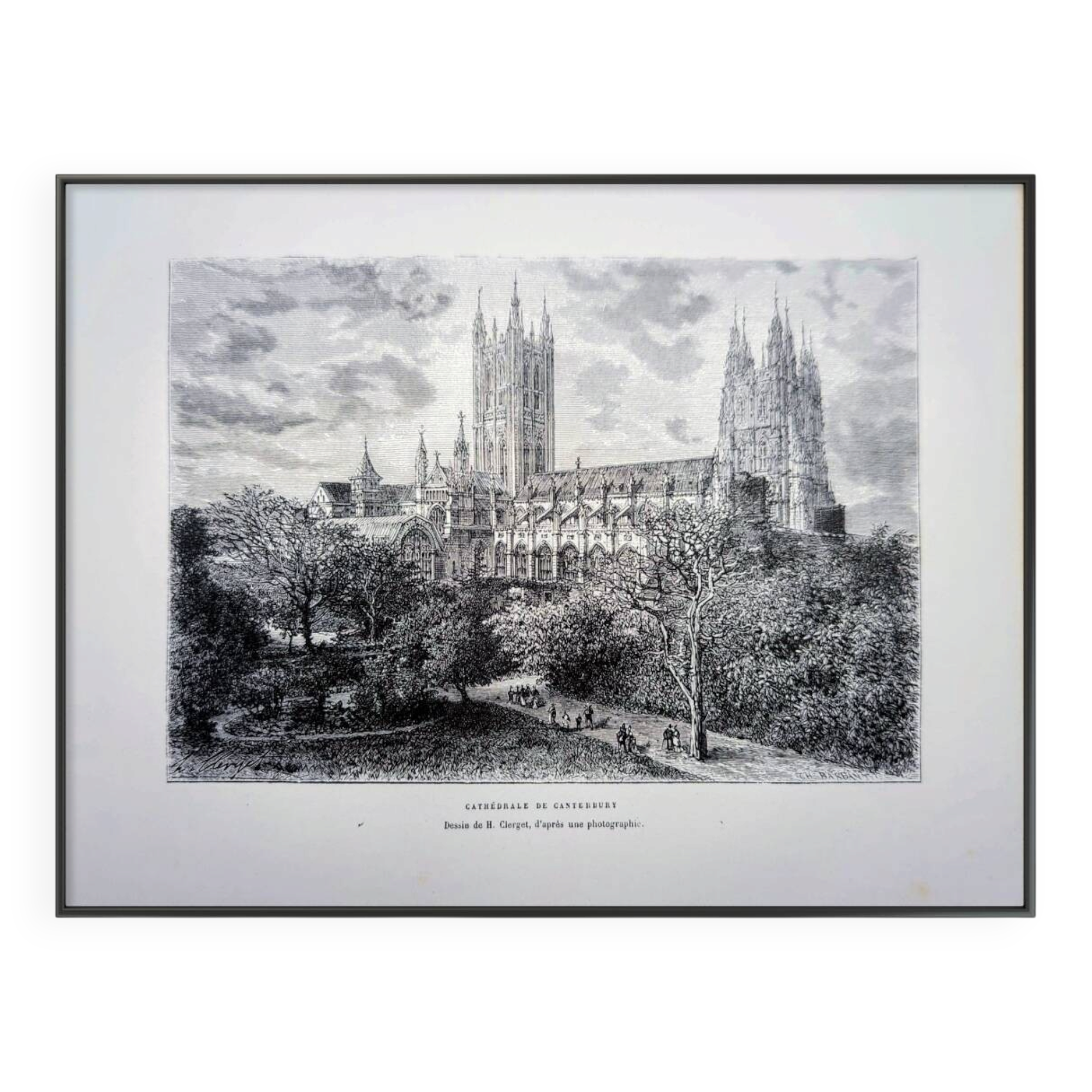 La cathédrale de Canterbury, illustration imprimée en 1879.