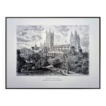 La cathédrale de Canterbury, illustration imprimée en 1879.