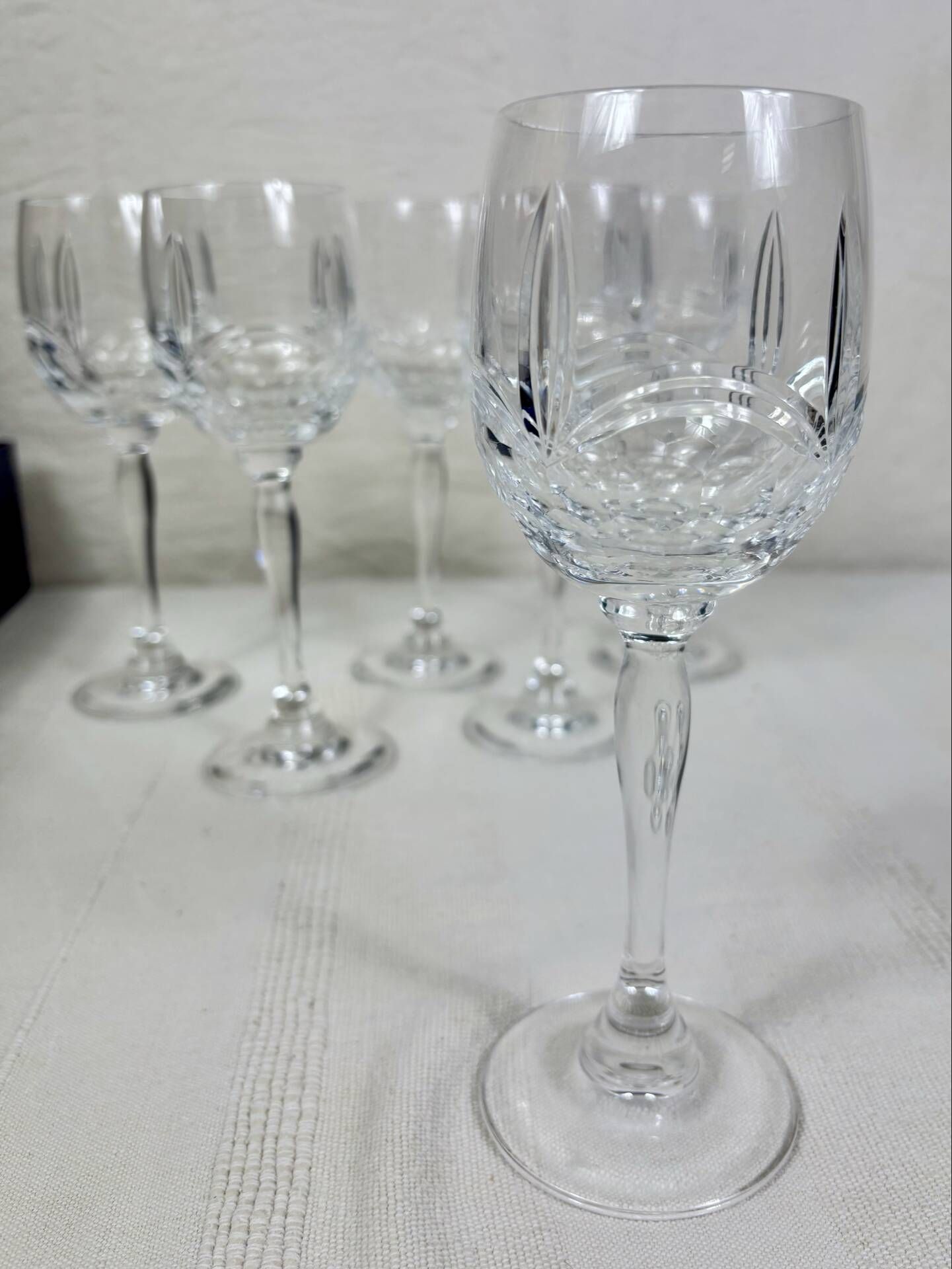 6 verres à vin en cristal véritable taillé main – Vintage