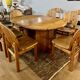 Large Scandinavian pine table - 6 chairs