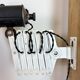 Industrial Black Enamel Scissor Wall Lamp, 1950s