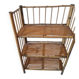 Pair of folding bamboo shelves