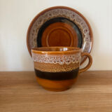 Vintage set of 2 cups and saucers Hawaii Sarreguemines