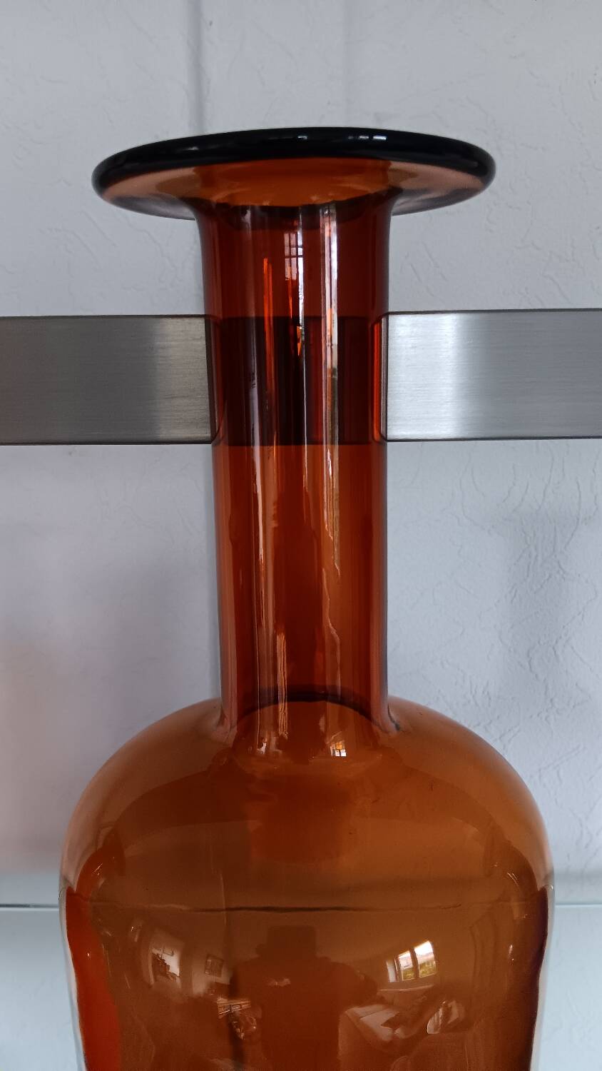 Gul vase by otto brauer - holmegaard kastrup - denmark